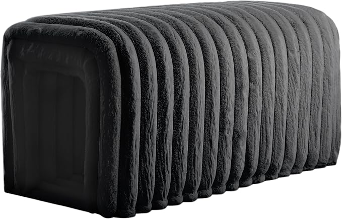 Storage Bench Pet Supplies Corduroy Bench Cat's nest to Hide for The Living Room, Entryway and Bedroom (Black)