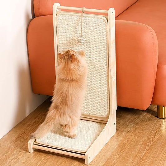 L-Shaped Cat Scratcher Pad for Indoor Cats - Sisal Scratching Board, Furniture Protector, and Scratch Post