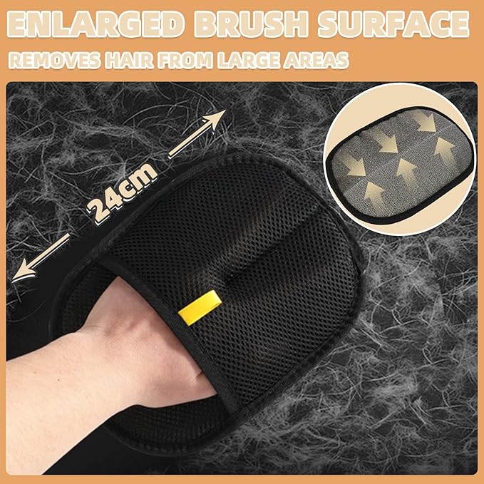 Pet Hair Remover Gloves for Cats & Dogs, Electrostatic Pet Hair Removal Gloves Brush for Pets Hair, Reusable Cats & Dogs Grooming Gloves for Hair Removal，Pet Hair Remover for Furniture