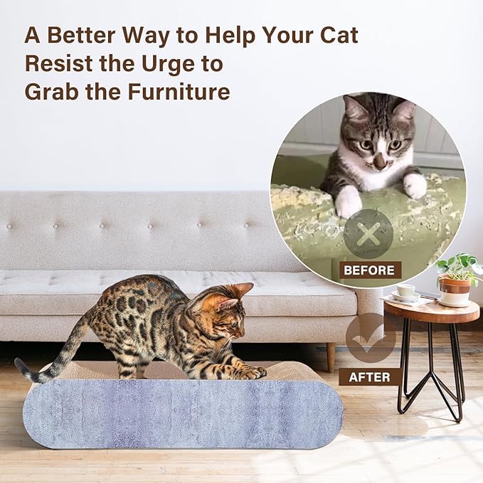 FluffyDream 2 in 1 Cat Scratcher Cardboard, Cat Scratching Board Furniture Protector, Cat Scratching Post, Cat Beds for Indoor Cats, Infinity Shape, X-Large