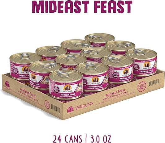 Weruva Classic Cat Food, Mideast Feast with Grilled Tilapia in Gravy, 3oz Can (Pack of 24)