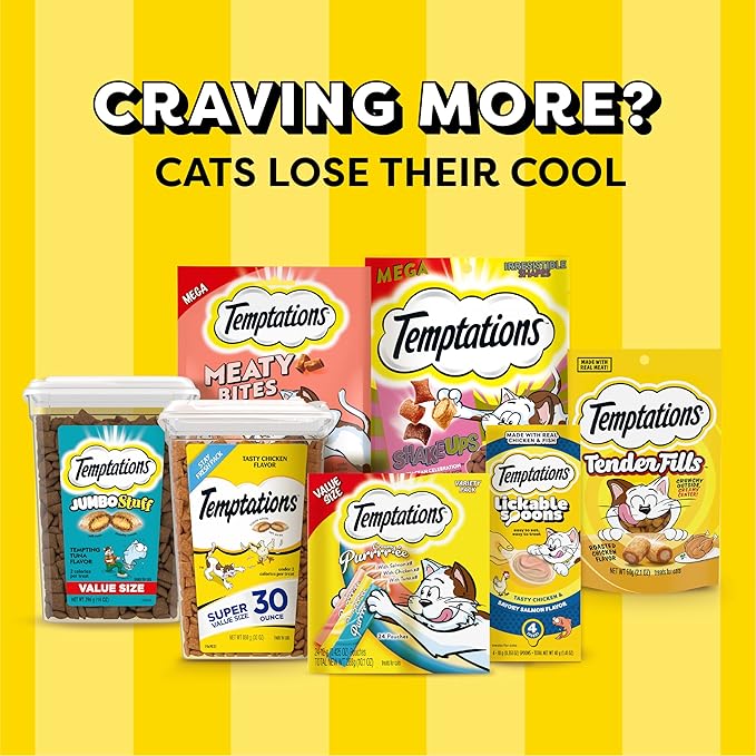 Temptations Creamy Puree Squeezable Lickable Wet Cat Treats with Salmon, 0.42 oz. Tubes, 24 Count