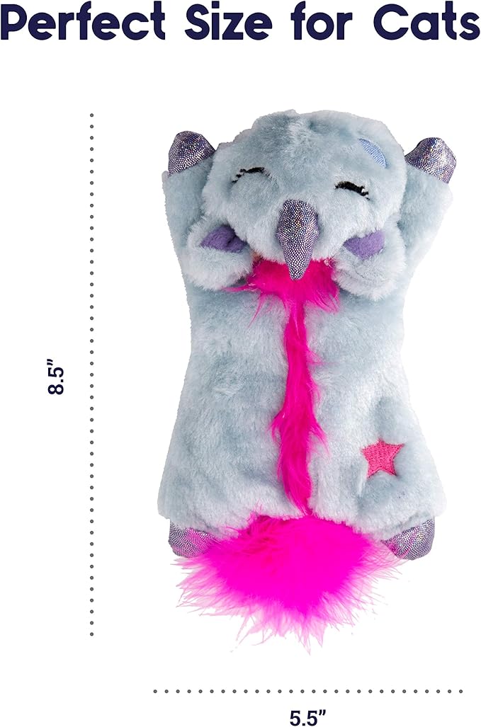 Catstages Cuddle Pal Unicorn Soothing Plush Purple Cat Toy, Medium