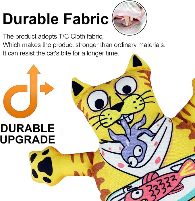 TTcat Organic Catnip Toy for Cats & Kittens,Cat Chew Toy for Indoor Cats,Yellow CAT…