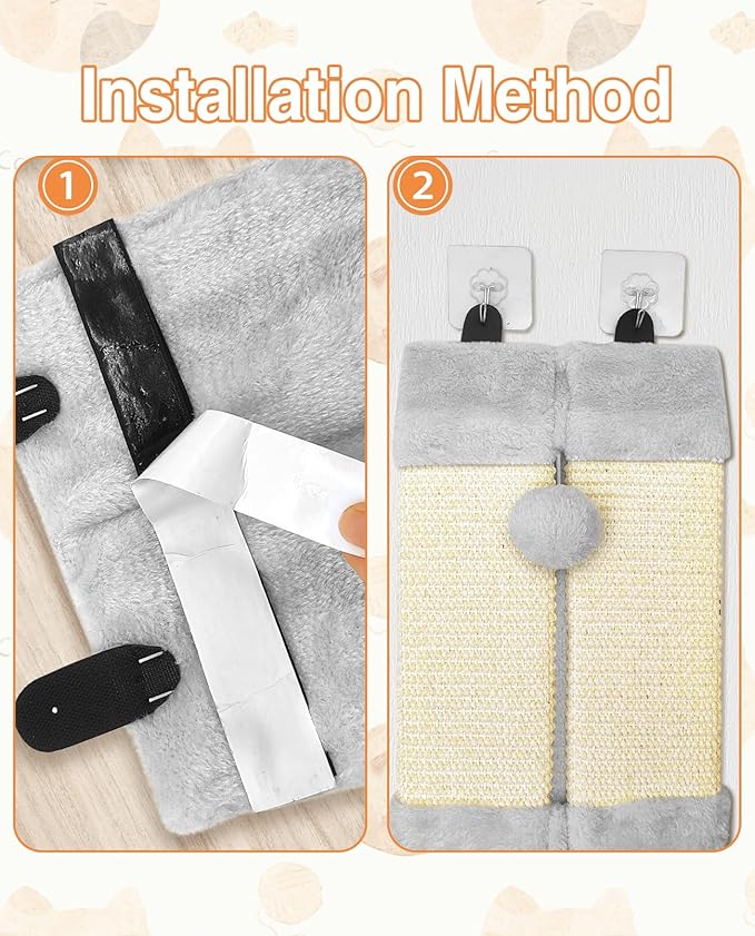 BNOSDM 3 Pack Cat Wall Corner Scratcher for Indoor Cats Walls Mounted Sisal Scratch Board Protector Vertical Anti Scratching Pad Protect Furniture Pet Wear Resistant Mat for Door Sofa