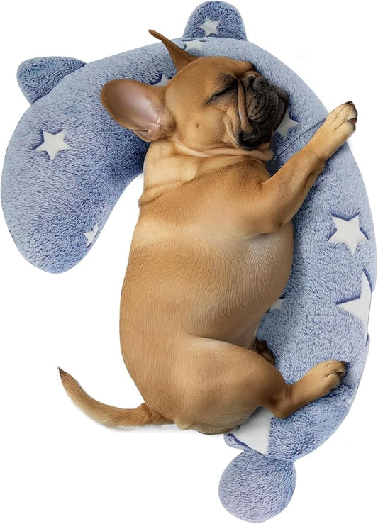 Dog Calming Pillow, Glow in The Dark Dog Put Head on, Soft Question Mark Pillows for Dogs, Kids, Adults, Washable Dog Bed Pillow, Cozy Dog Body Pillow (M Blue)