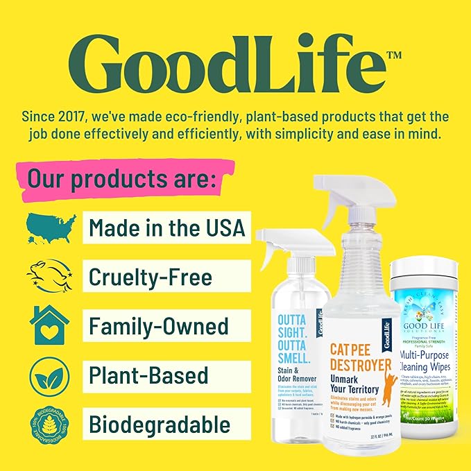 Cat Pee Destroyer - Cat Urination Stain & Urine Odor Eliminator for Home - Cat Deodorizer for Litter Box, Carpet, Mattress, Couches, Furniture, & Floors (CPD 32)