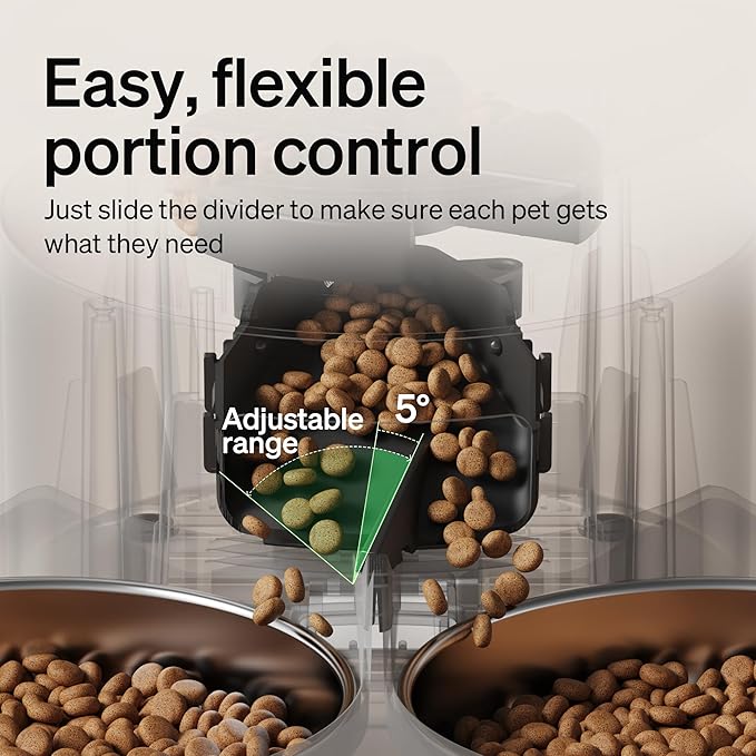 PETLIBRO Automatic Cat Feeder for 2 Cats, 5G&2.4G WiFi Pet Feeders, 5L Programmable Cat Food Dispenser with Airtight Lock-Fresh Technology, Dual Stainless Steel Bowls, Low Food Sensor