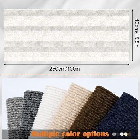 Cat Scratch Furniture Protector - 100" x 15.8" Trimmable Self-Adhesive Cat Claws Scratching Pads, DIY Climbing Couch Protector for Scratch Post Cats Tree Replacement Indoor (Cream White)