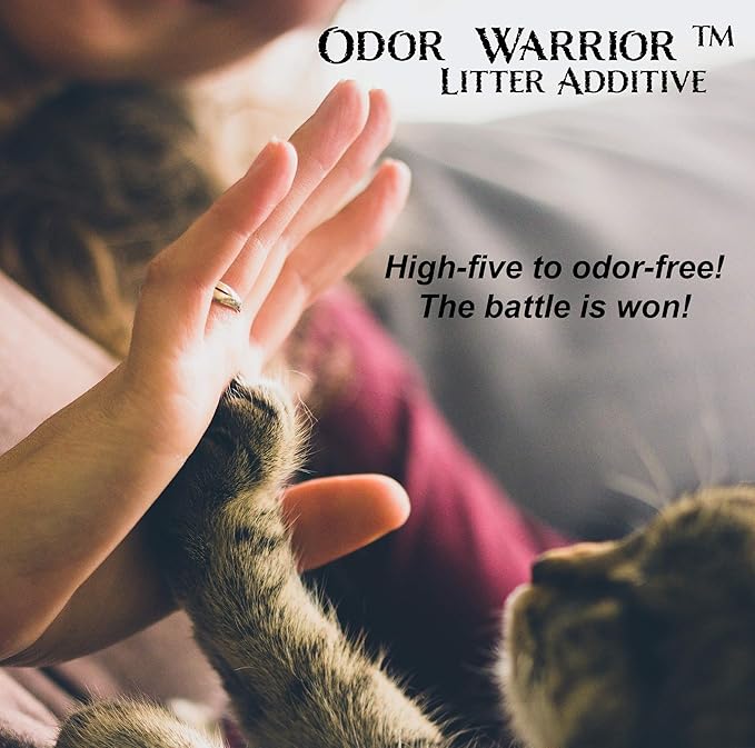 Odor Warrior Cat Litter Deodorizer | Cat Litter Odor Control with Ultra Absorbing Activated Charcoal | Extend The Life of Your Kitty Litter with a Truly Fragrance Free Litter Solution