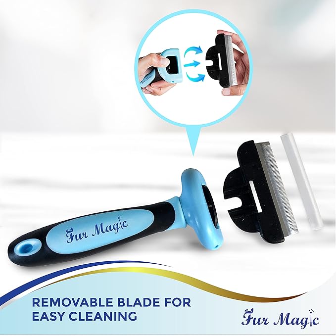 Medium Deshedding Tool & Dematting Comb – Grooming Brushes for Dogs, Cats, Horses – Reduce Shedding and Remove Knots, Mats and Loose Undercoat