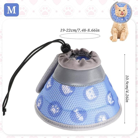 Cat Cone Collar After Surgery Soft to Stop Licking Lightweight Kitten Recovery Collar Comfortable Water Resistant Dogs Collars Adjustable Foldable Elizabethan Collars for Small Large Cats