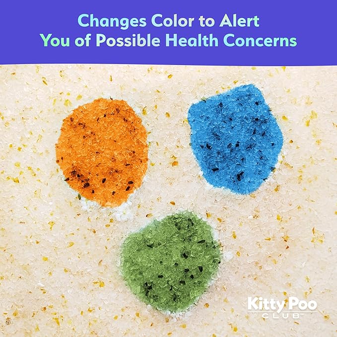 Kitty Poo Club Health Indicating Cat Litter 2-Bag Non-Clumping Lightweight with Disposable 2-Pack Cat Litter Box | Non Clumping, Super Absorbent Odor Control — Perfect for Daily Use
