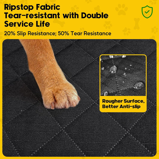 Tough Truck Dog Seat Cover for Back Seat, Dog Hammock for Car Extender with Hard Bottom,Rip-Stop 100% Waterproof Pet Seat Protector for F150/RAM1500/Silverado