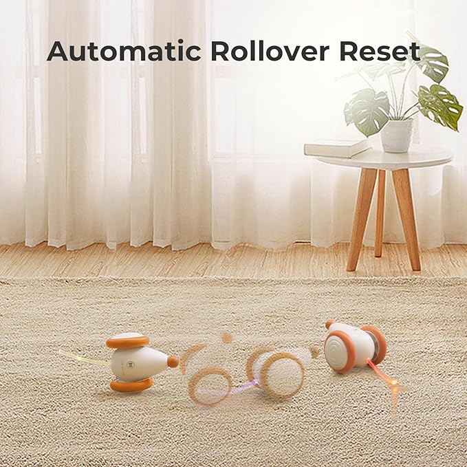 Cheerble Interactive Cat Toys for Indoor Cats, Automatic Cat Toy with LED Lights, Wicked Mouse Toys, Kitten Toys, Pet Supplies, Smart Electric Cat Toy, USB Rechargeable, Auto On/Off(Yellow)