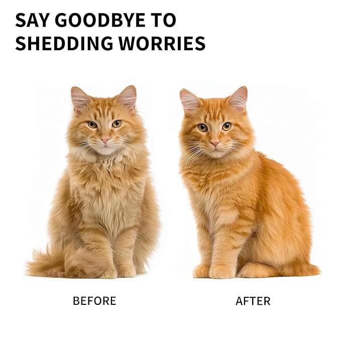 Deshedding Brush for Dogs, Cats, Horses & Rabbits – Professional Pet Grooming Comb,Removes Loose Fur & Undercoat,Gentle Stainless Steel Blade,Easy Clean Handle,Grooming cat brush