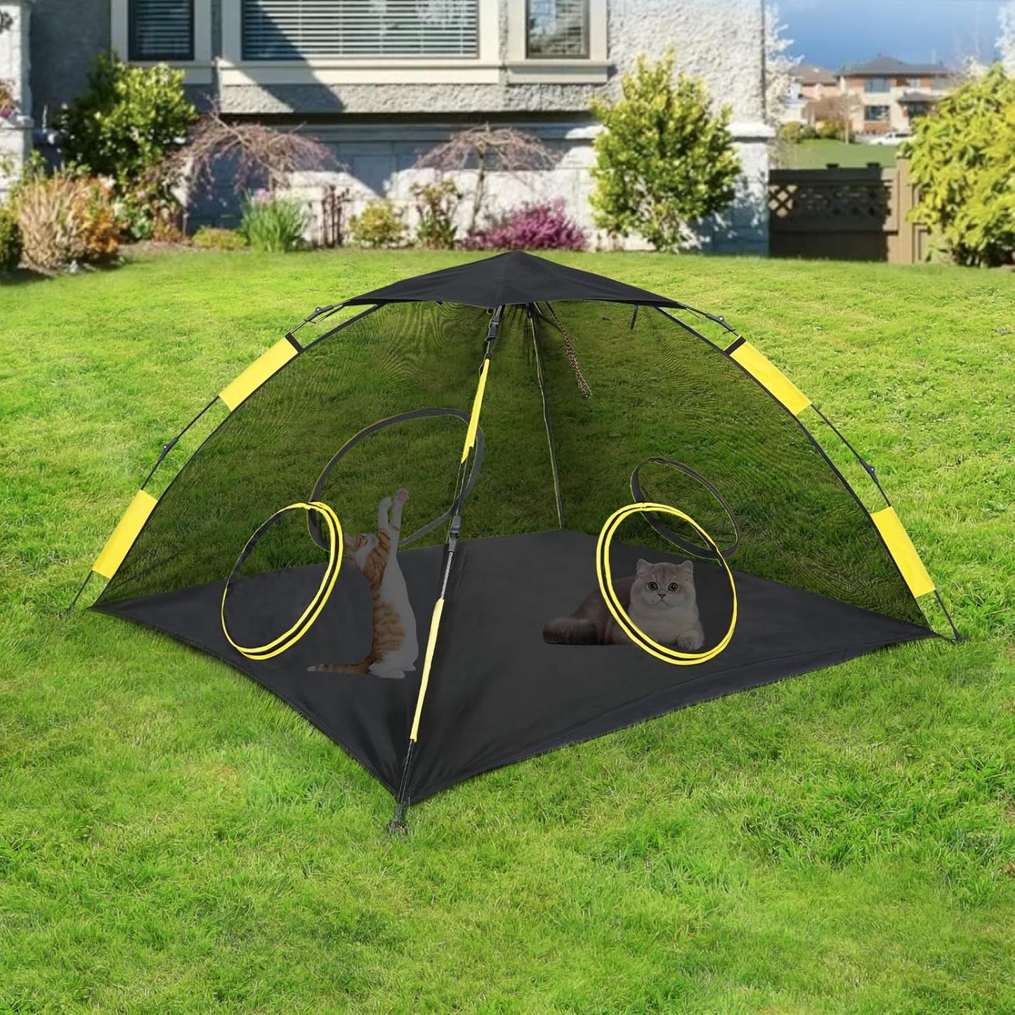Outdoor Cat Enclosures for Indoor Cats, Outdoor Cat Tent with Tunnel for Multiple Cats, Cat Playpen for Pet Kitty Rabbits Ferrets Puppy and Other Small Animals, (Styles 1)