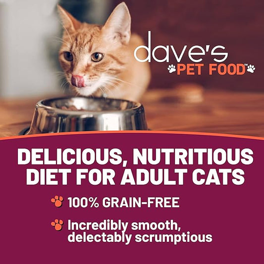 Dave's Pet Food Grain Free Wet Cat Food (Shredded Chicken in Gravy), Made in Canada Naturally Healthy Canned Cat Food, 13.2 oz (12 Pack)