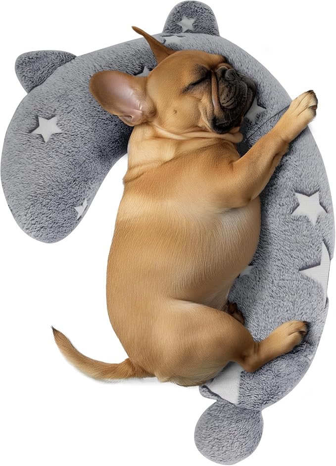 Dog Calming Pillow, Glow in The Dark Dog Put Head on, Soft Question Mark Pillows for Dogs, Kids, Adults, Washable Dog Bed Pillow, Cozy Dog Body Pillow (M Gray)