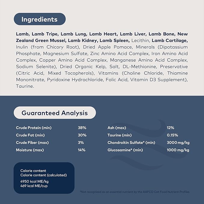 ZIWI Peak Air-Dried Cat Food – Lamb - All Natural, High Protein, Grain Free, Limited Ingredient w/ Superfoods (14oz)