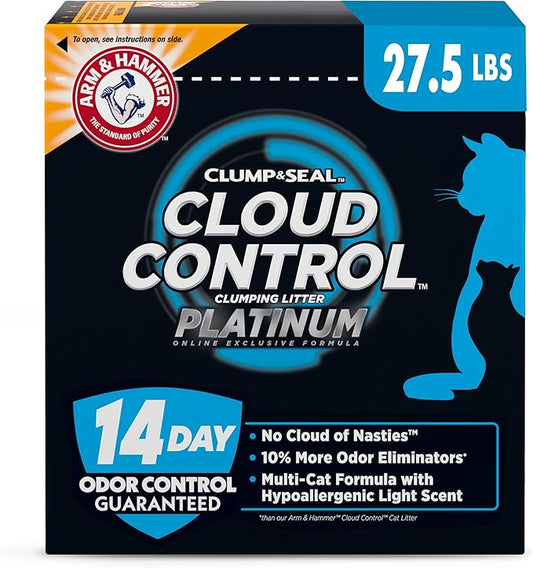 ARM & HAMMER Cloud Control Platinum Clumping Cat Litter Odor Control, 27.5 lbs.