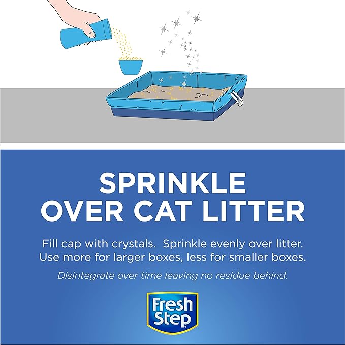 Fresh Step Cat Litter Crystals in Tropical Summer Breeze Scent - Cat Litter Box Deodorizer - Combats Odors and Neutralizes Smells to Keep Your Home Clean, Value Size, 70 Ounce