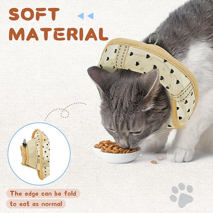 Supet Cat Cone Collar After Surgery, Soft Mesh Recovery Collar for Cats to Stop Licking and Scratching, Plastic Cone Alternative for Small Kitten, Medium, Large Cats