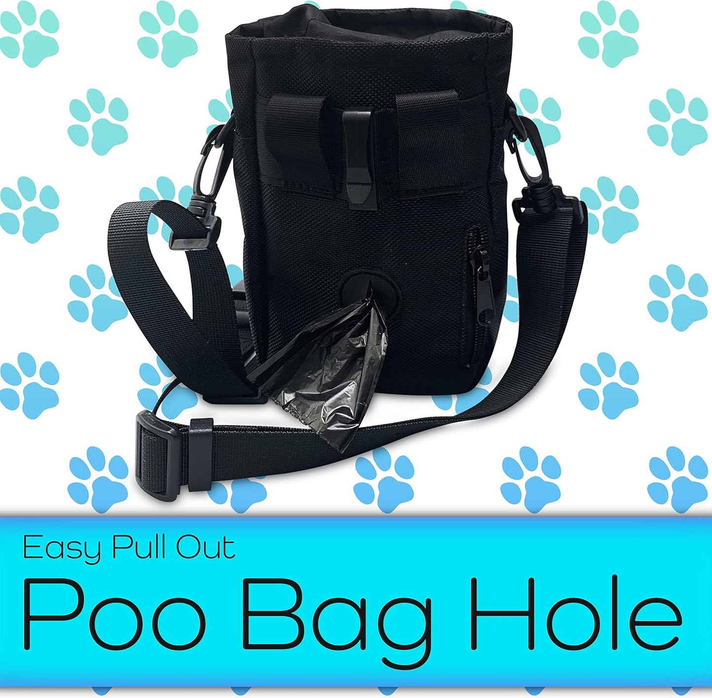 H&H Pets Dog Treat Pouch with Shoulder Strap, Waste Bag Dispenser, Dog Treat Pouch, Training Accessories