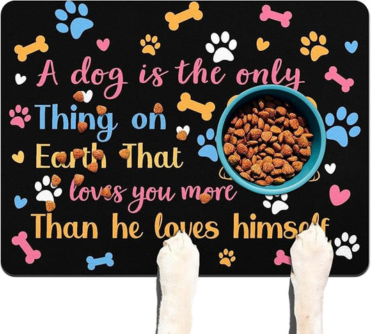 Pet Feeding Mat for Floors Waterproof Dog Mat for Food and Water Absorbent Quick Dry Non Slip mat for Cat Bowls