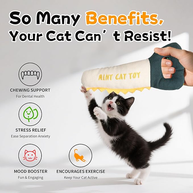 Plush Catnip Saw Toy for Cats – Durable, Bite-Resistant Chew Toy Filled with Natural Catnip, Interactive Teething & Indoor Play Toy for Kittens & Adult Cats