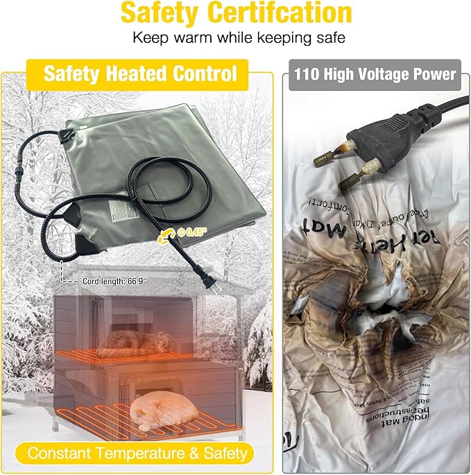 Aivituvin Heated Outdoor Cat House for Outside Insulated Feral Cat Shelter Weatherproof with Heated and Insulated Liner 2 Story