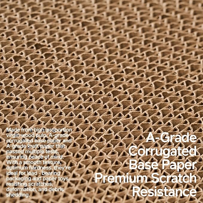 pidan Cat Scratcher Cardboard, Round Cat Scratchers Bed for Indoor Cats Scratching Board,A-Grade Corrugated Base Paper,Safe Glue (Round Type)