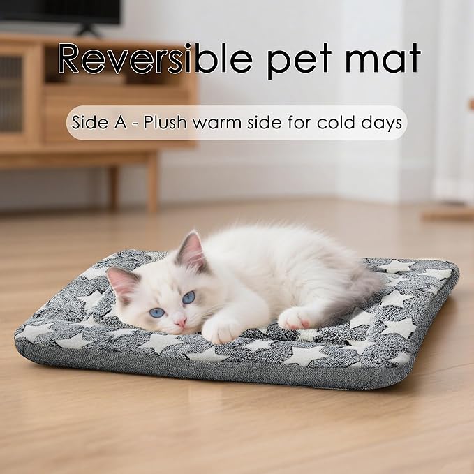 Dog Bed Mat for Crate, Soft Kennel Pad, Durable Comfort Mat for Dogs and Cats, Home and Crate Use (Gray, 18"*14"*1.5")