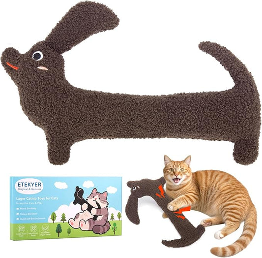 Cat Toy, Refillable Catnip Kicker Toy for Small, Medium, and Large Breeds, Cute with Soft Crinkle Pillow Toy, Fun for Indoor Kitten Kitty Chew and Play - 15 Inches
