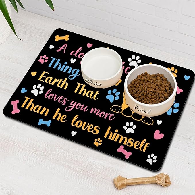 Pet Feeding Mat for Floors Waterproof Dog Mat for Food and Water Absorbent Quick Dry Non Slip mat for Cat Bowls