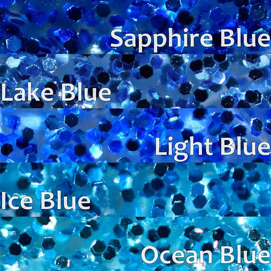 zetpo 100 pcs Cat Nail Caps | Cat Claw Covers | with Adhesives and Applicators (M, 5X Blue Glitter Shades)