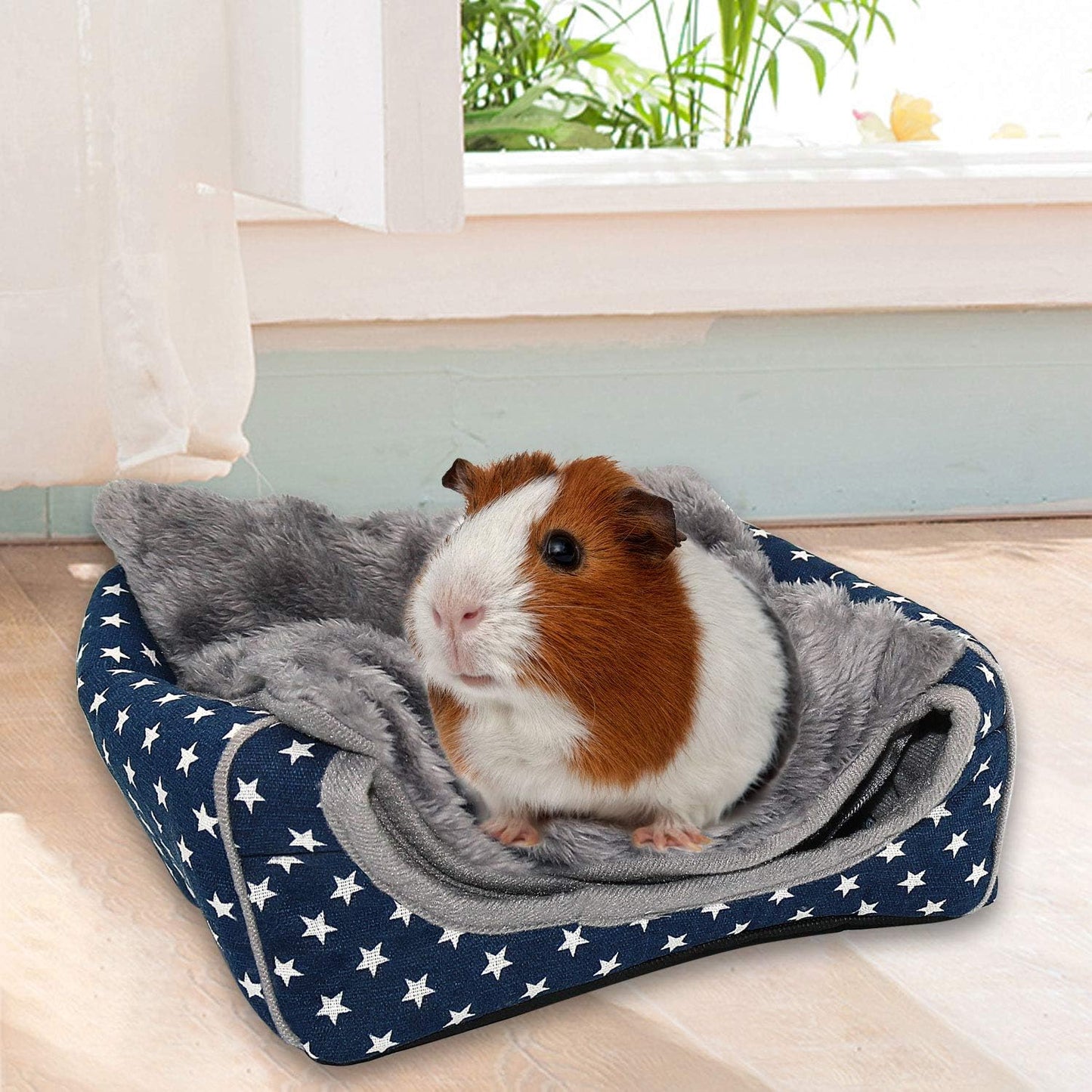 BWOGUE Guinea Pig House Bed Cozy Hamster Cave Large Hideout for Dwarf Rabbits Hedgehog Bearded Dragon Winter Nest Hamster Cage Accessories