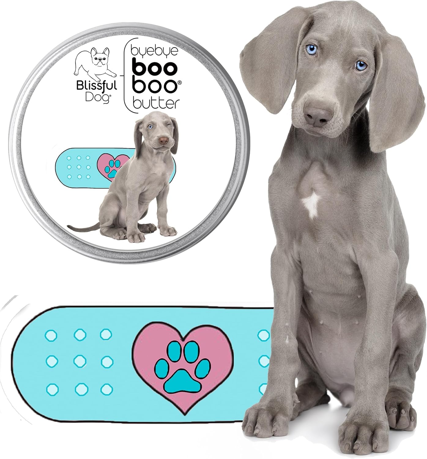 The Blissful Dog 4 oz TIN Weimaraner Booboo Butter