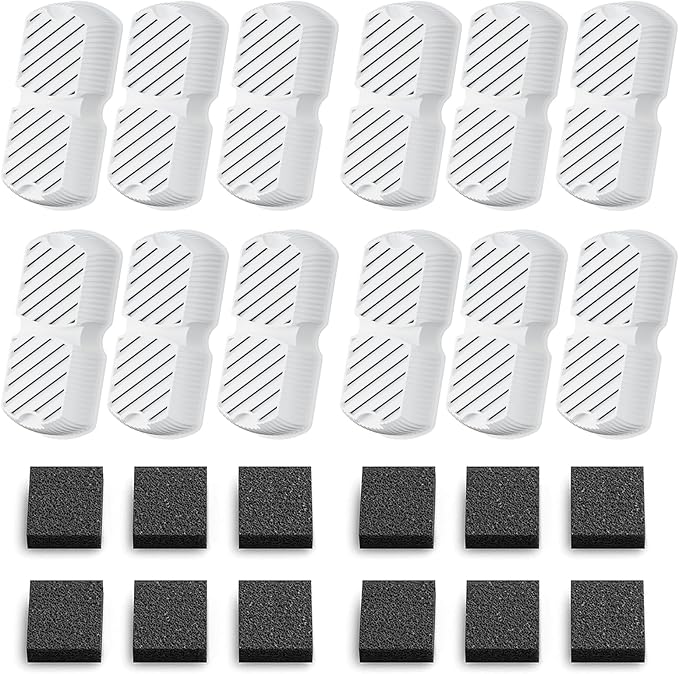 Pet Water Fountain Filters: 24 Dog Water Fountain Filters Replacement - Dog Fountain Filters - Including 12 Filters + 12 Sponges - Suitable for GROOKPET Pet Water Fountain