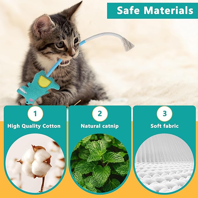 3pcs Safe Cat Rope Toy with Catnip,Teeth Clean Toy for Cat, Cat Chew Toys for Indoor Cat,Kitten Interactive Toys