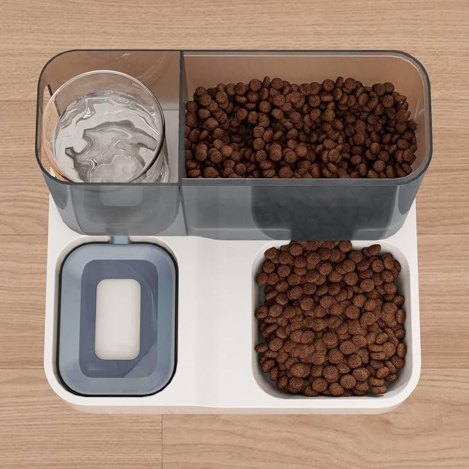 FAMILY'S BACKYARD Cat Bowls for Indoor,Automatic Cat Feeder,Dog Food Dispenser,Fully Enclosed Water Storage and Grain Storage Dual Function Pet Food Bowl,Size 30 * 25 * 22CM