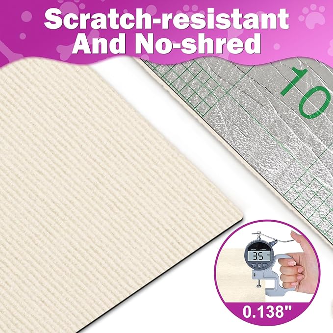 196.8x15.8 Cat Wall Scratcher Mat with Nano Tape,Anti Cats Scratch Furniture Couch Carpet Corner Protector for Indoor,Trimmable Cat Scratching Pad Board Sofa Replacement