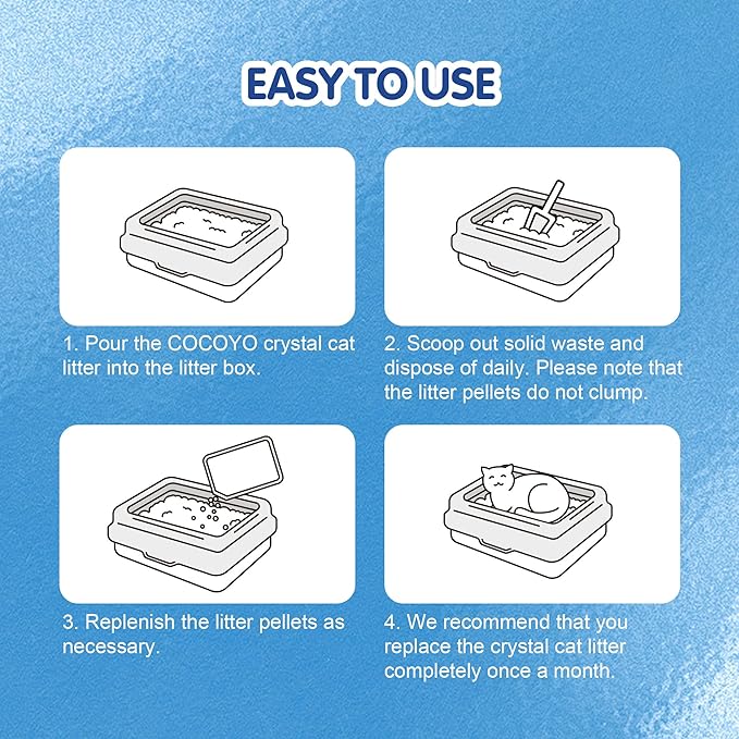 COCOYO Crystal Cat Litter I Silica Gel Cat Litter,17.2 Lbs Value Pack (4.3 Lbs x 4)