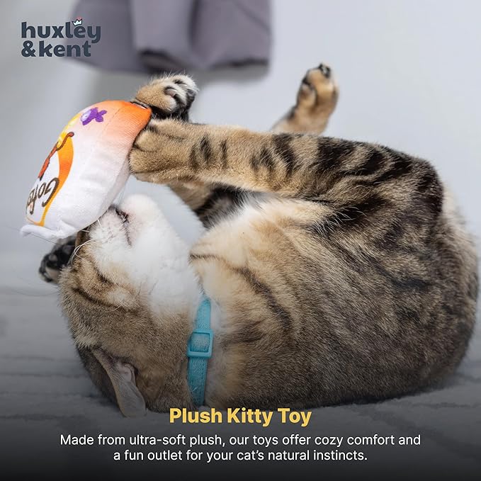 Huxley & Kent Plush Cat Toy - Interactive Catnip Toy for Cats & Kittens - Soft with Crinkle & Catnip - Fun Indoor Play - Go Fish Phishy