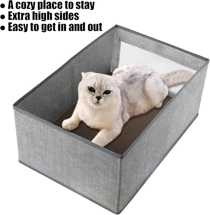Kichwit Large Cat Scratching Pads, 3pcs Cat Scratcher Cardboard with a Box, Reversible Cat Scratching Board,16.5" x 11.7" (Large)