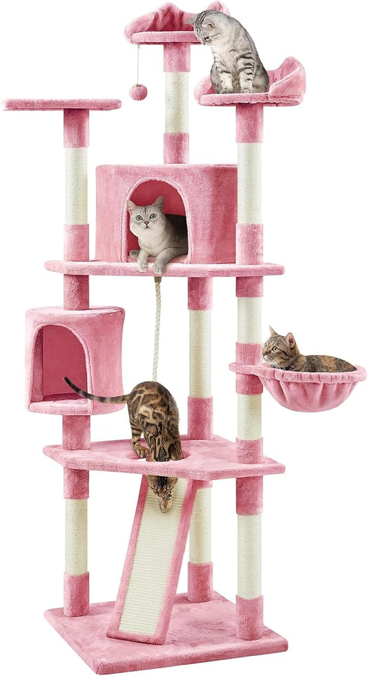 Yaheetech 79in Cat Tree Multi-Level Cat Tower with Scratching Posts for Indoor Cats, Cat Furniture Play Center for Cats and Kitten