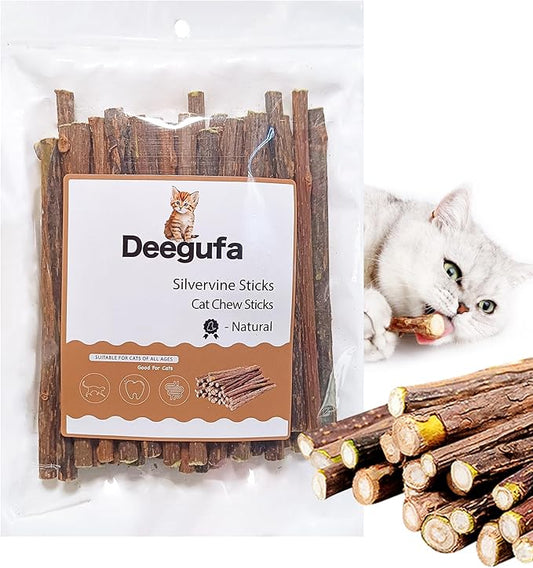 [ 35pcs Silvervine Sticks for Cats, Matatabi Cat Chew Sticks, Catnip Toys, Wooden Dental Sticks for Indoor Cats, Kitty, Kitten Teething Interactive Wand Toys
