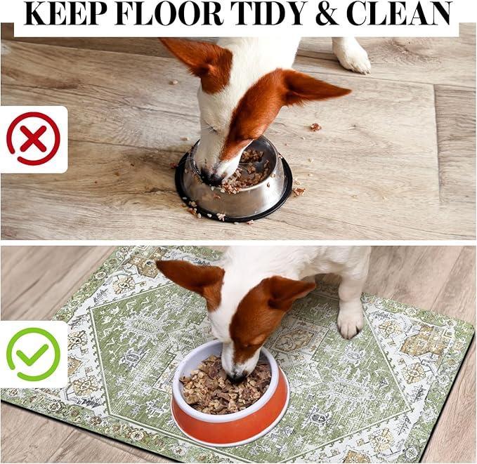 Dog Food Mats for Floors, Absorbent Dog Bowl Mat for Food and Water Dispenser Mat, Quick Dry Cat Food Mat Pet Supplies