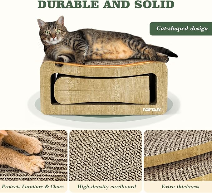 Cat Scratcher Cardboard 2 in 1 Cat Scratching Pad Multi-Functional Cat Scratch Board Furniture Scratcher Lounge Couch Bed for Indoor Cats Kitten to Play and Rest