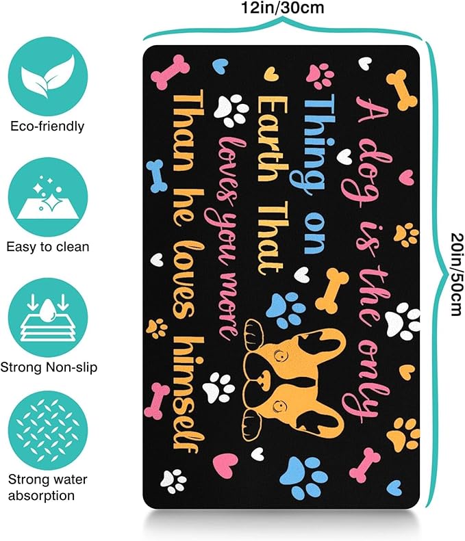 Pet Feeding Mat for Floors Waterproof Dog Mat for Food and Water Absorbent Quick Dry Non Slip mat for Cat Bowls
